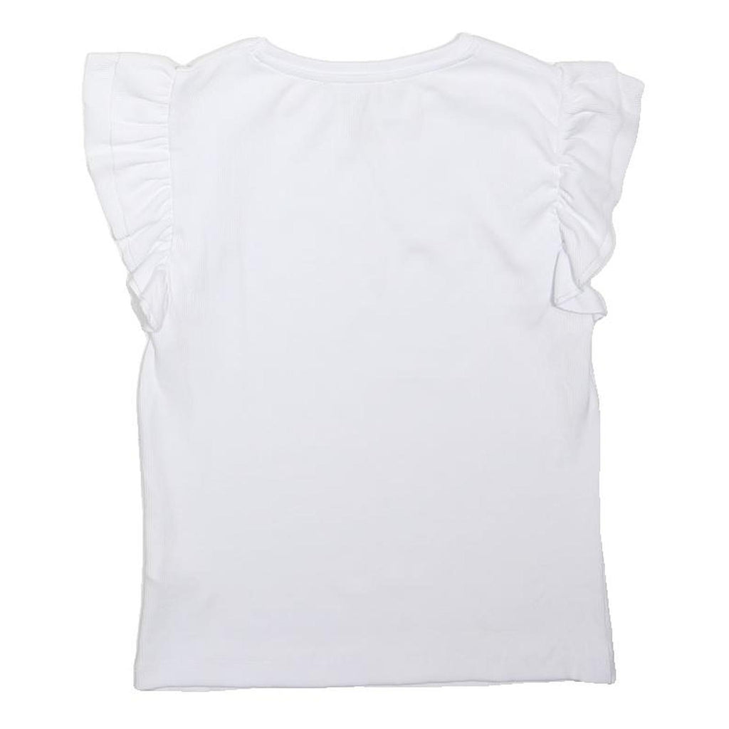 NEW LOOK Womens White Basic Top Short Sleeve Round Neck UK 12 Cotton Blend