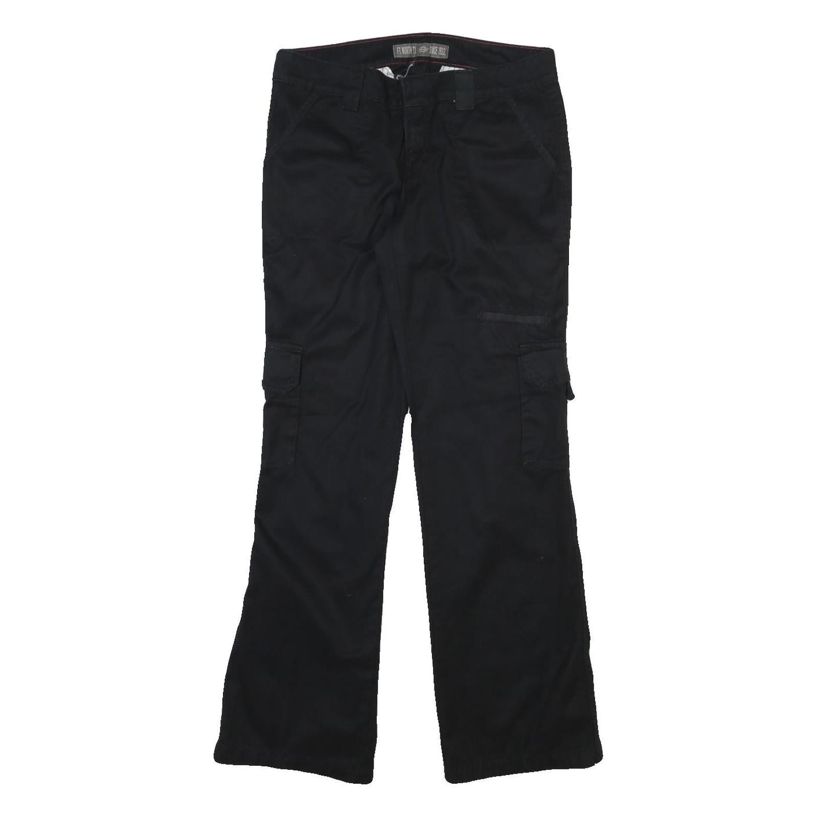 DICKIES Mens Black Cotton Blend Regular Fit Straight Leg Trousers W32 L31