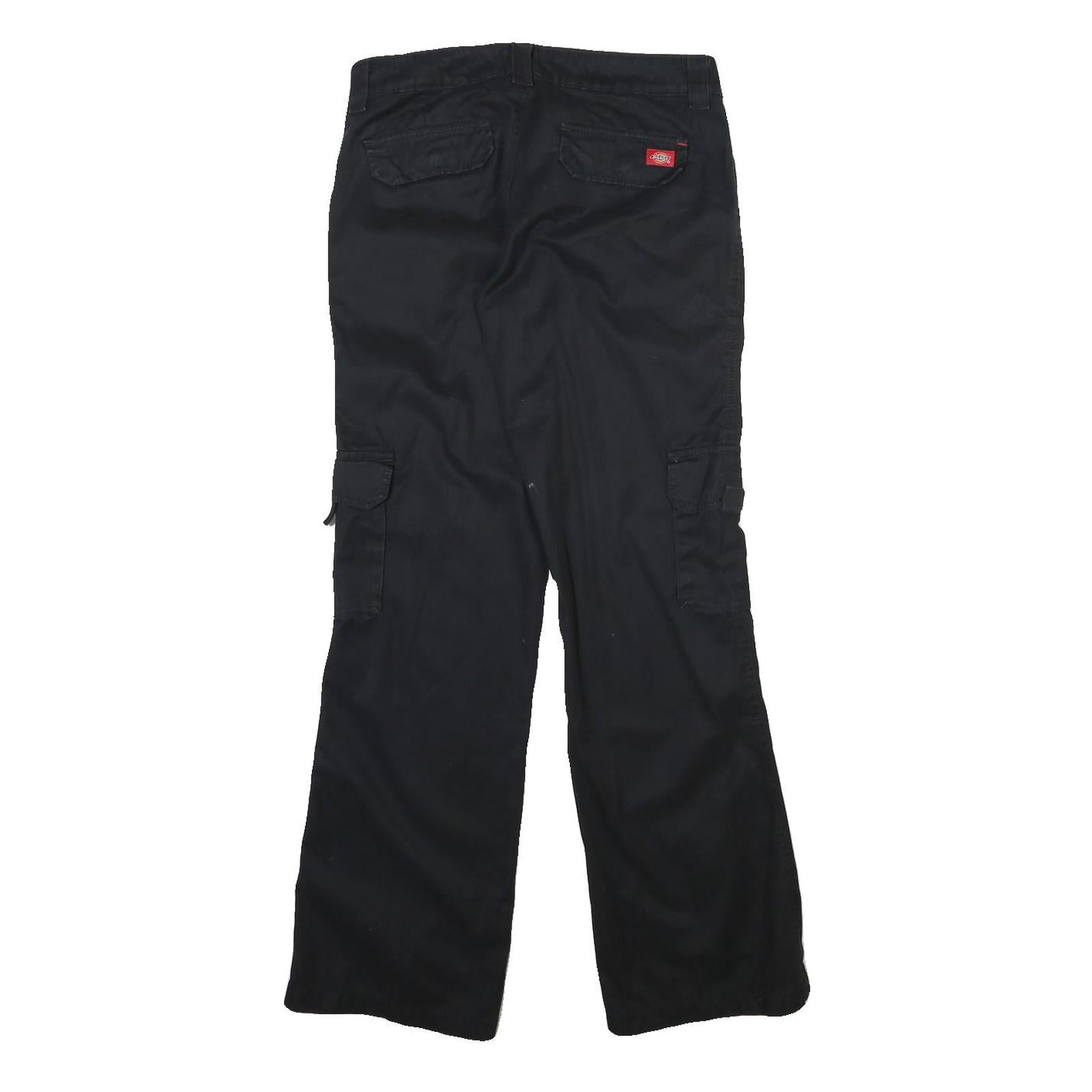 DICKIES Mens Black Cotton Blend Regular Fit Straight Leg Trousers W32 L31