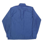 Mens Blue Pattern Long Sleeve Shirt L Button Front Casual Workwear Relaxed Fit