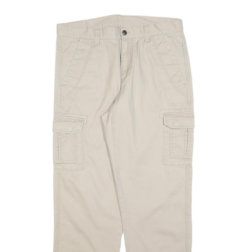 TOM RAMSEY Mens Cotton Blend Beige Regular Straight Trousers W34 L32 Cargo