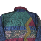 J GALLERY Womens Blue Green Burgundy Mixed Pattern Jacket M Polyester Blend Zip