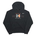 NIKE Mens Black Huffman Football Pullover Hoodie L Cotton Blend Sportswear