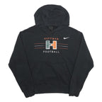 NIKE Mens Black Huffman Football Pullover Hoodie L Cotton Blend Sportswear