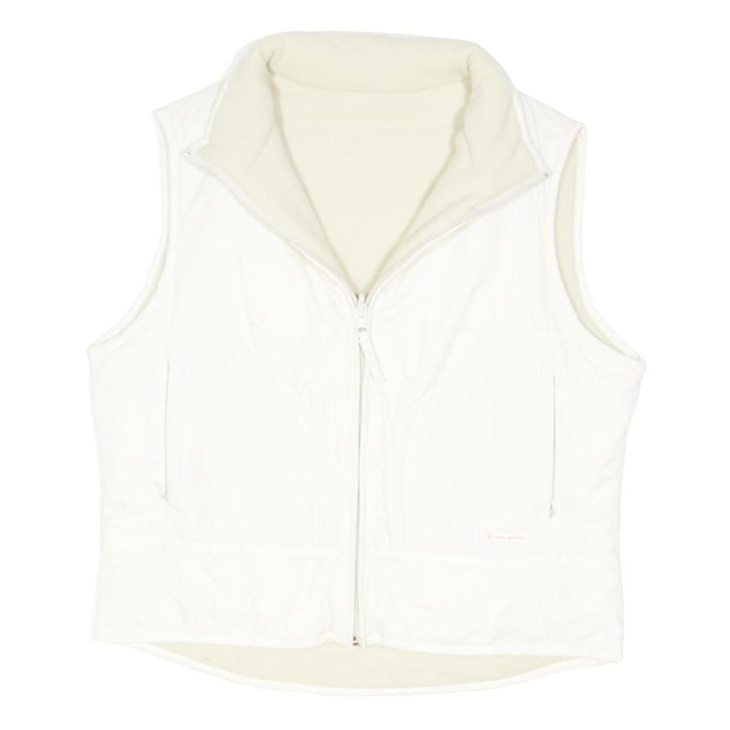CHAMPION Womens White Zip Jacket S Polyester Blend Plain Lightweight Sport