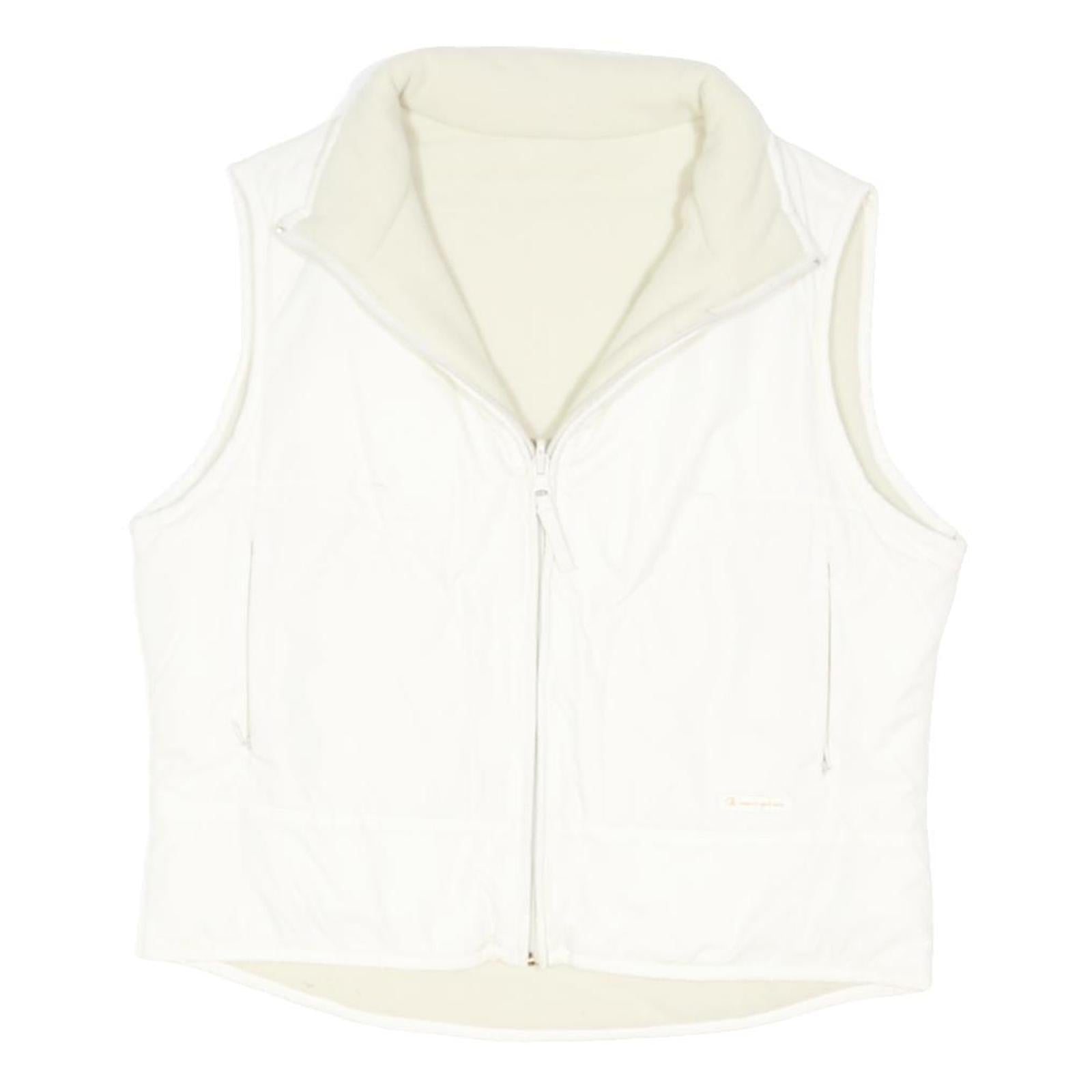 CHAMPION Womens White Zip Jacket S Polyester Blend Plain Lightweight Sport