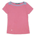 LAUREN RALPH LAUREN Womens Pink & Blue Modern T-Shirt M Short Sleeve Scoop Neck