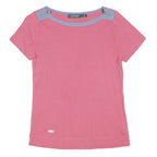 LAUREN RALPH LAUREN Womens Pink & Blue Modern T-Shirt M Short Sleeve Scoop Neck