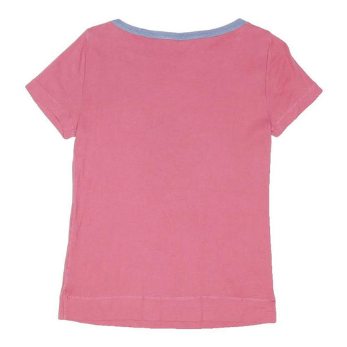 LAUREN RALPH LAUREN Womens Pink & Blue Modern T-Shirt M Short Sleeve Scoop Neck