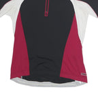 SCOTT Mens Black & Burgundy Modern T-Shirt L Short Sleeve 1/4 Zip Cycling Top