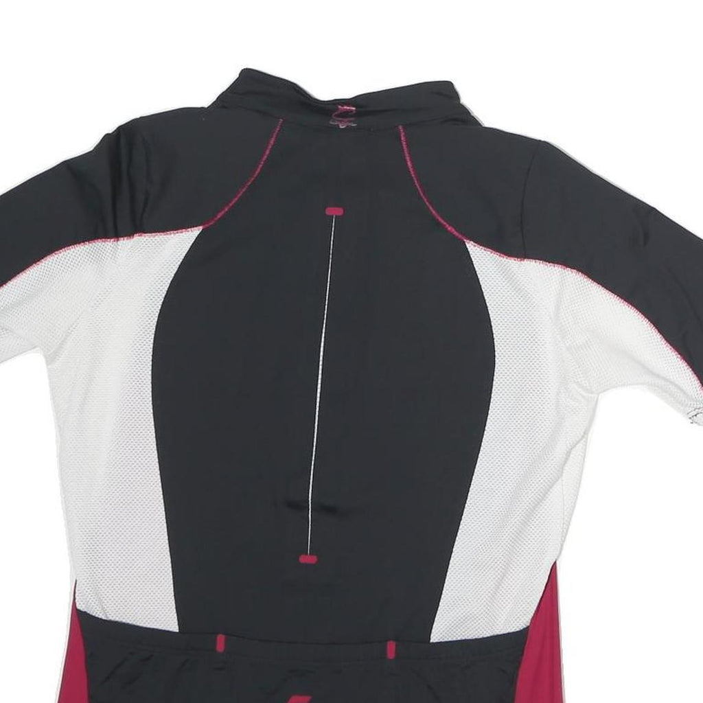 SCOTT Mens Black & Burgundy Modern T-Shirt L Short Sleeve 1/4 Zip Cycling Top