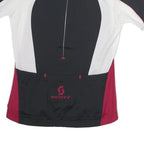 SCOTT Mens Black & Burgundy Modern T-Shirt L Short Sleeve 1/4 Zip Cycling Top