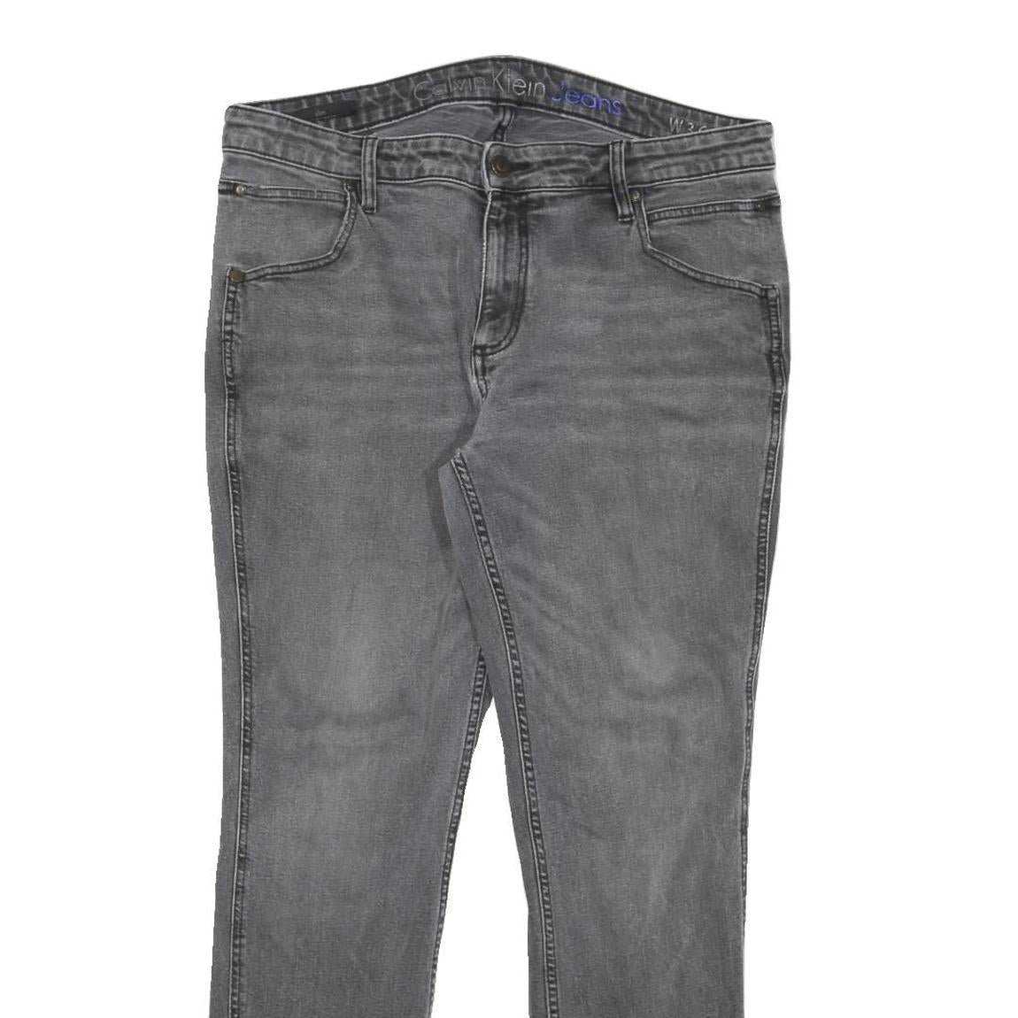 CALVIN KLEIN JEANS Mens Grey Slim Skinny Denim Cotton Blend W36 L32 Stylish