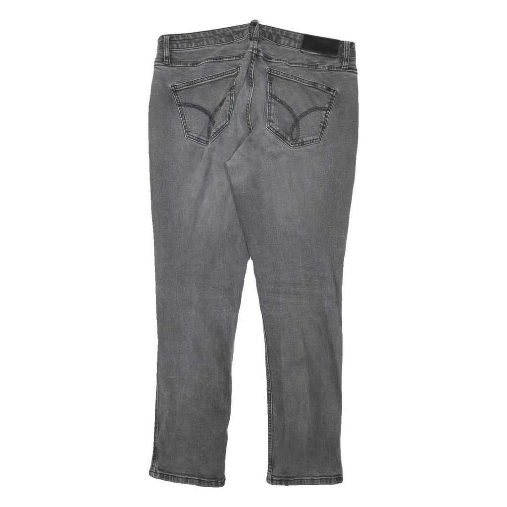 CALVIN KLEIN JEANS Mens Grey Slim Skinny Denim Cotton Blend W36 L32 Stylish