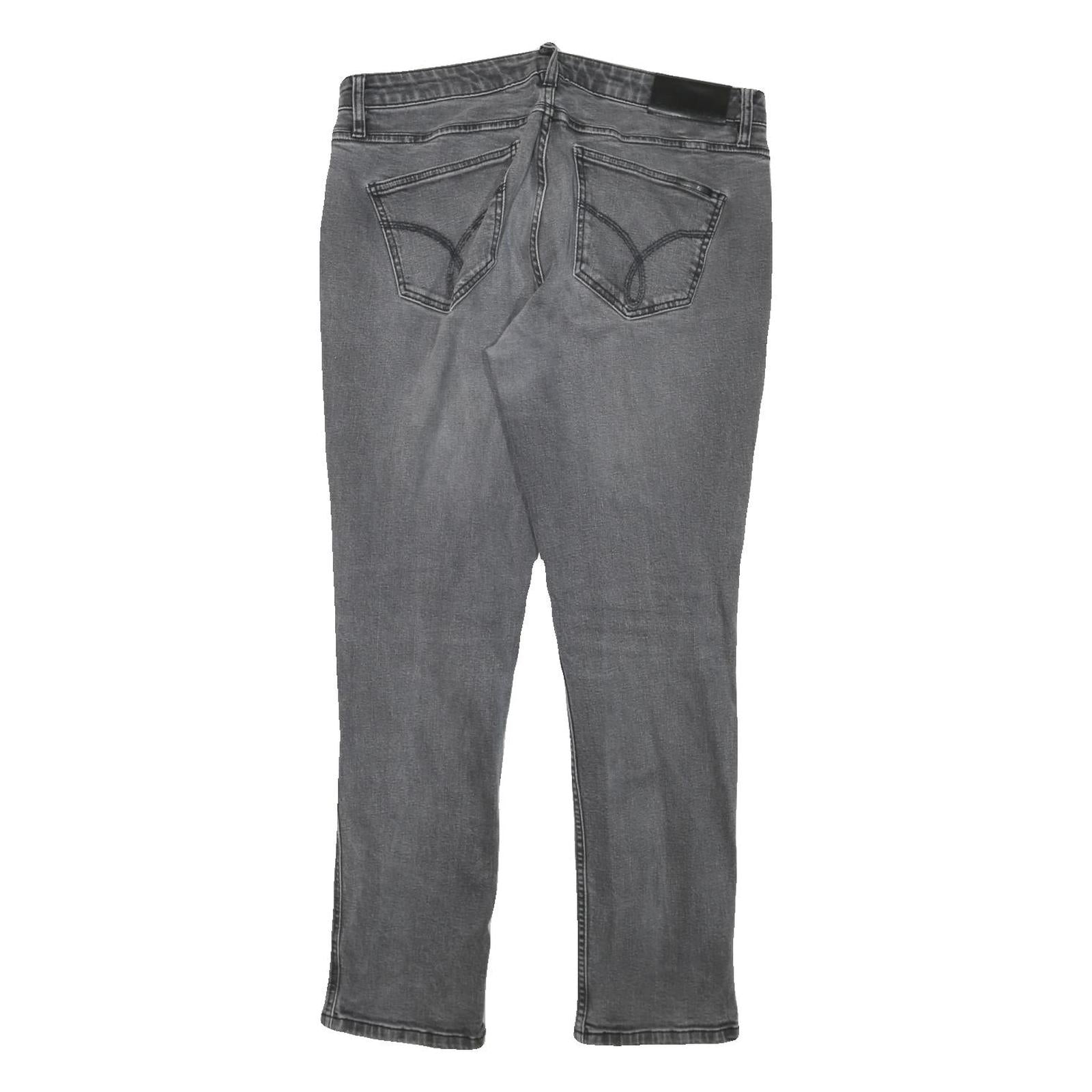 CALVIN KLEIN JEANS Mens Grey Slim Skinny Denim Cotton Blend W36 L32 Stylish