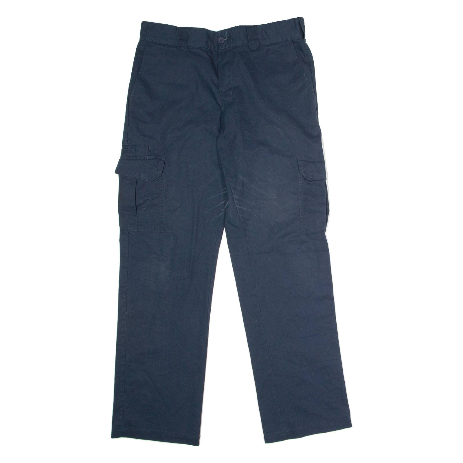 DICKIES Workwear Cargo Mens Trousers Blue Regular Straight W32 L32