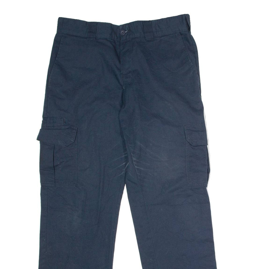 DICKIES Workwear Cargo Mens Trousers Blue Regular Straight W32 L32