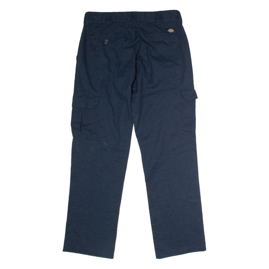 DICKIES Workwear Cargo Mens Trousers Blue Regular Straight W32 L32