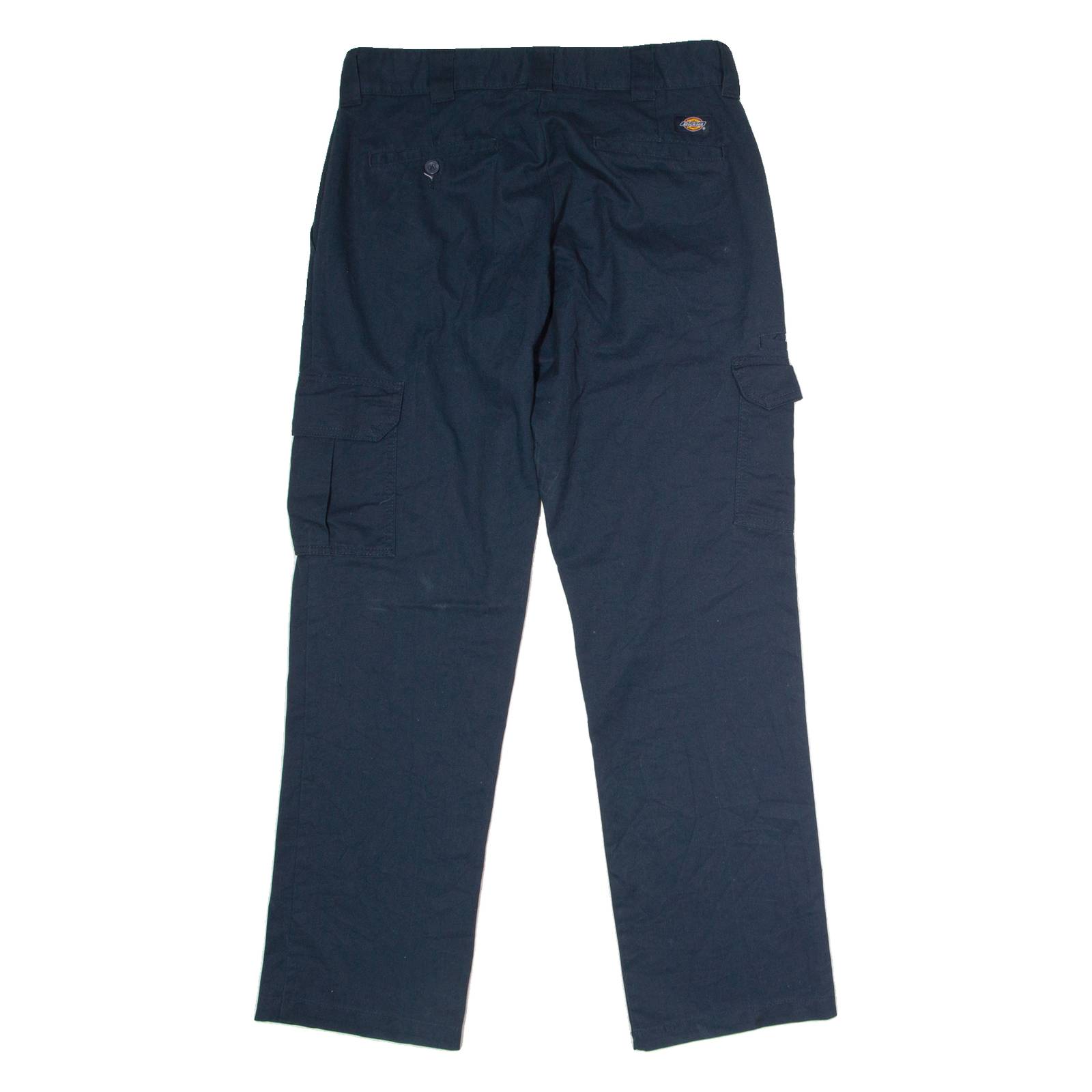 DICKIES Workwear Cargo Mens Trousers Blue Regular Straight W32 L32