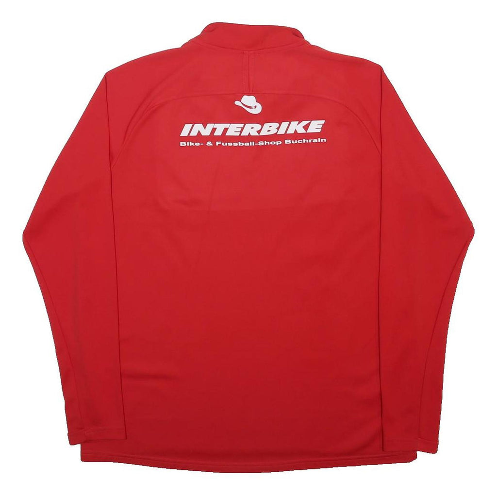 NIKE Mens Red FCL Logo Quarter Zip Sweatshirt XL Sports Training