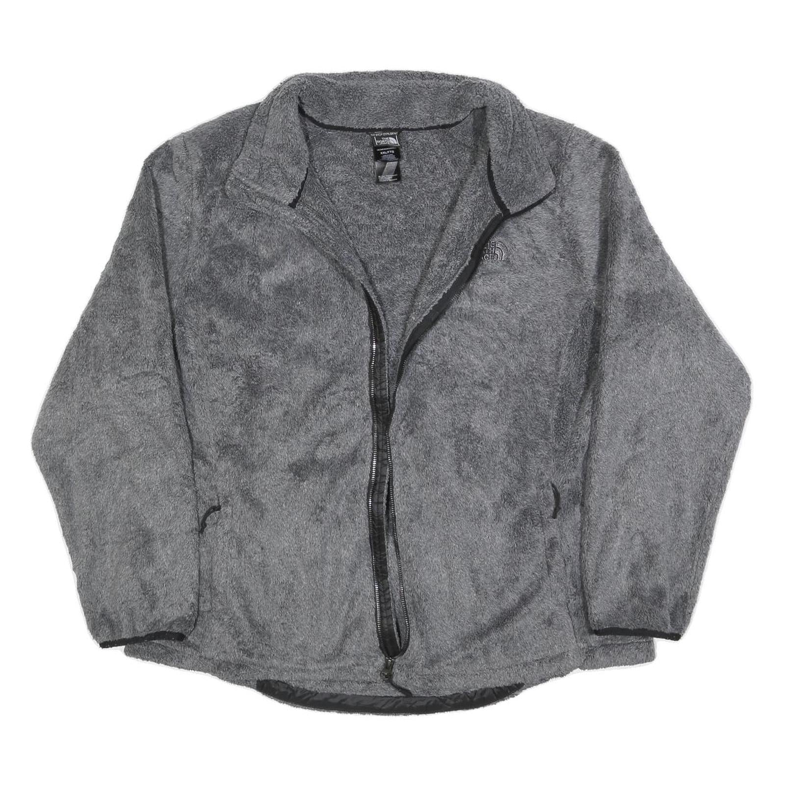 THE NORTH FACE Womens Grey Polyester Zip Jacket 2XL Fleece Casual Outdoor