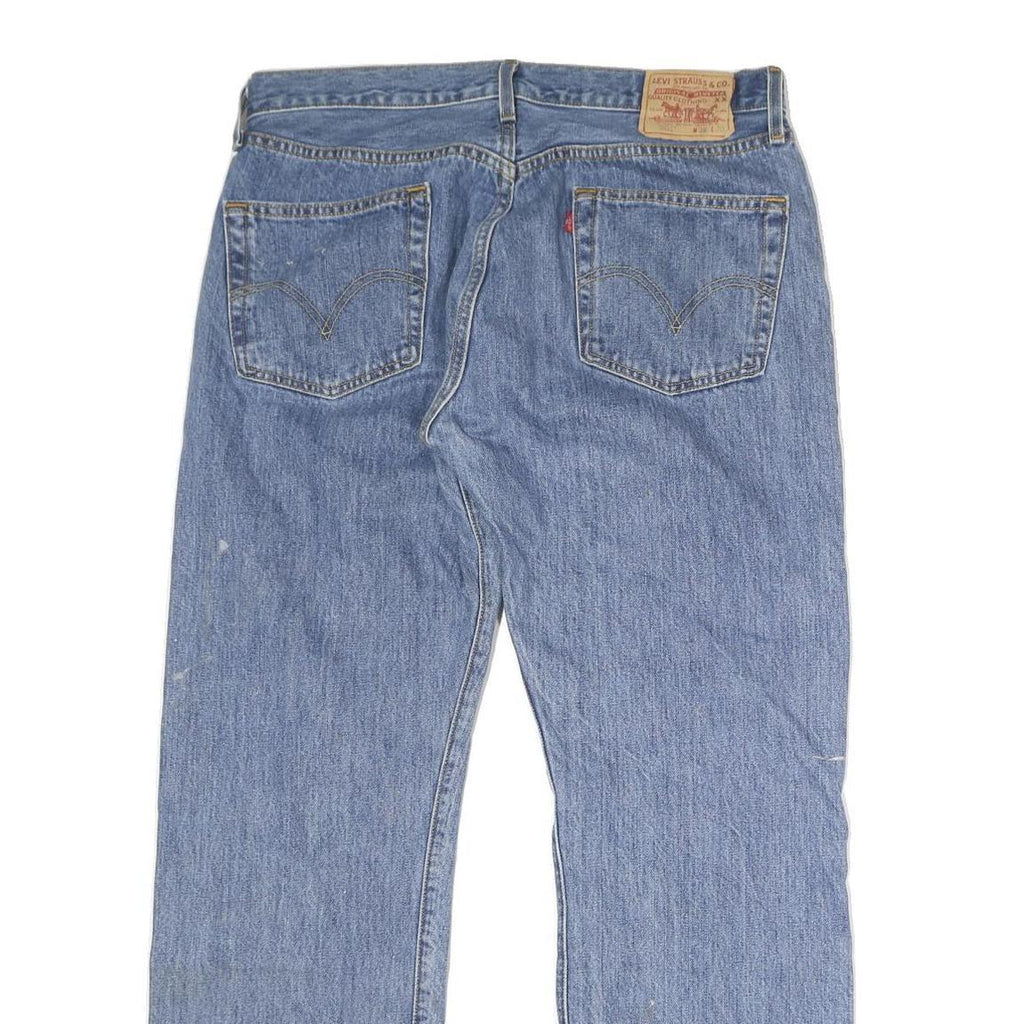 LEVI'S 501 Mens Jeans Blue Regular Straight Denim Medium W32 L30 Classic Style