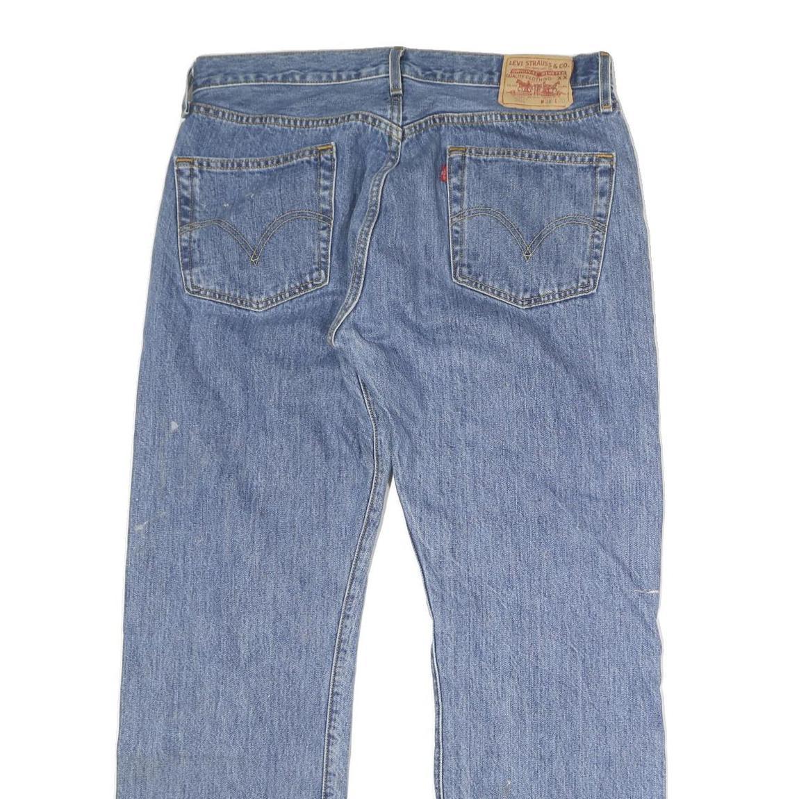 LEVI'S 501 Mens Jeans Blue Regular Straight Denim Medium W32 L30 Classic Style