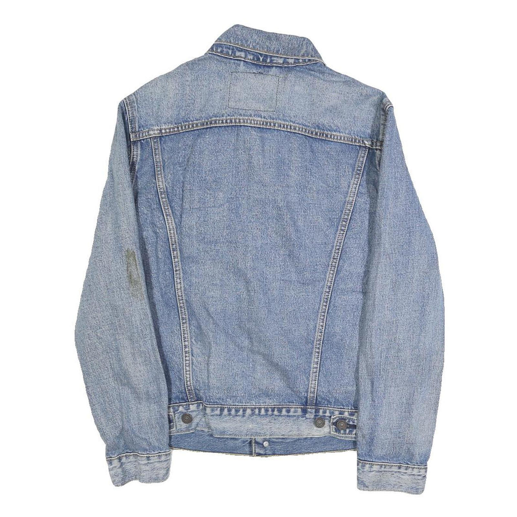 LEVI'S Mens Blue Cotton Denim Jacket S Button Plain Classic Fit Vintage Style