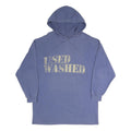 Womens Blue Hoodie XL Used Washed Distressed Print Cotton Blend Casual