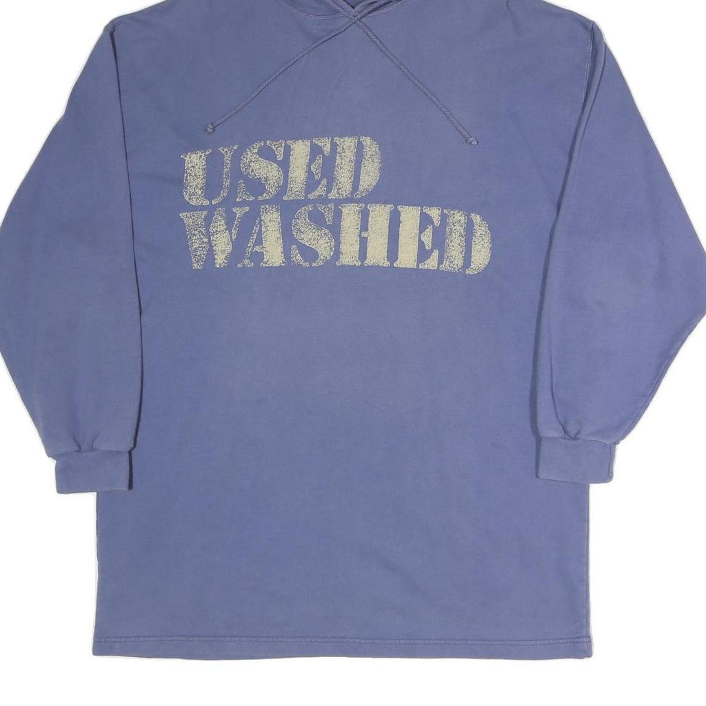 Womens Blue Hoodie XL Used Washed Distressed Print Cotton Blend Casual