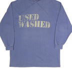 Womens Blue Hoodie XL Used Washed Distressed Print Cotton Blend Casual