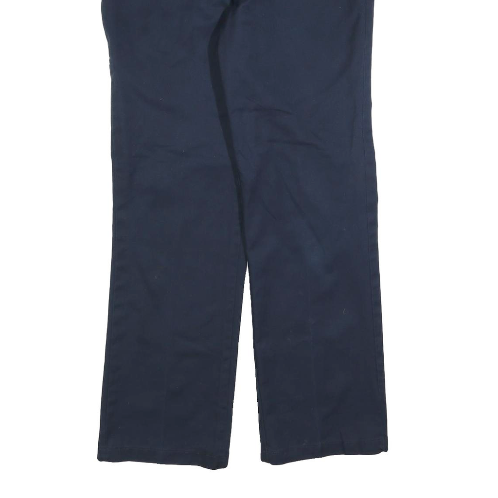 DICKIES Mens Cotton Blend Navy Regular Straight Trousers W36 L32 Workwear
