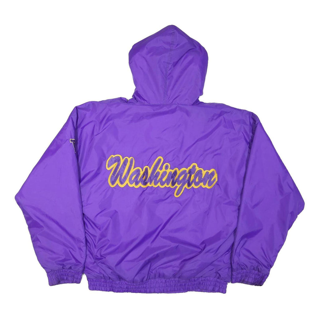 GEAR Mens Purple Zip Hooded Jacket XL Nylon Plain Washington Logo