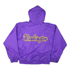 GEAR Mens Purple Zip Hooded Jacket XL Nylon Plain Washington Logo