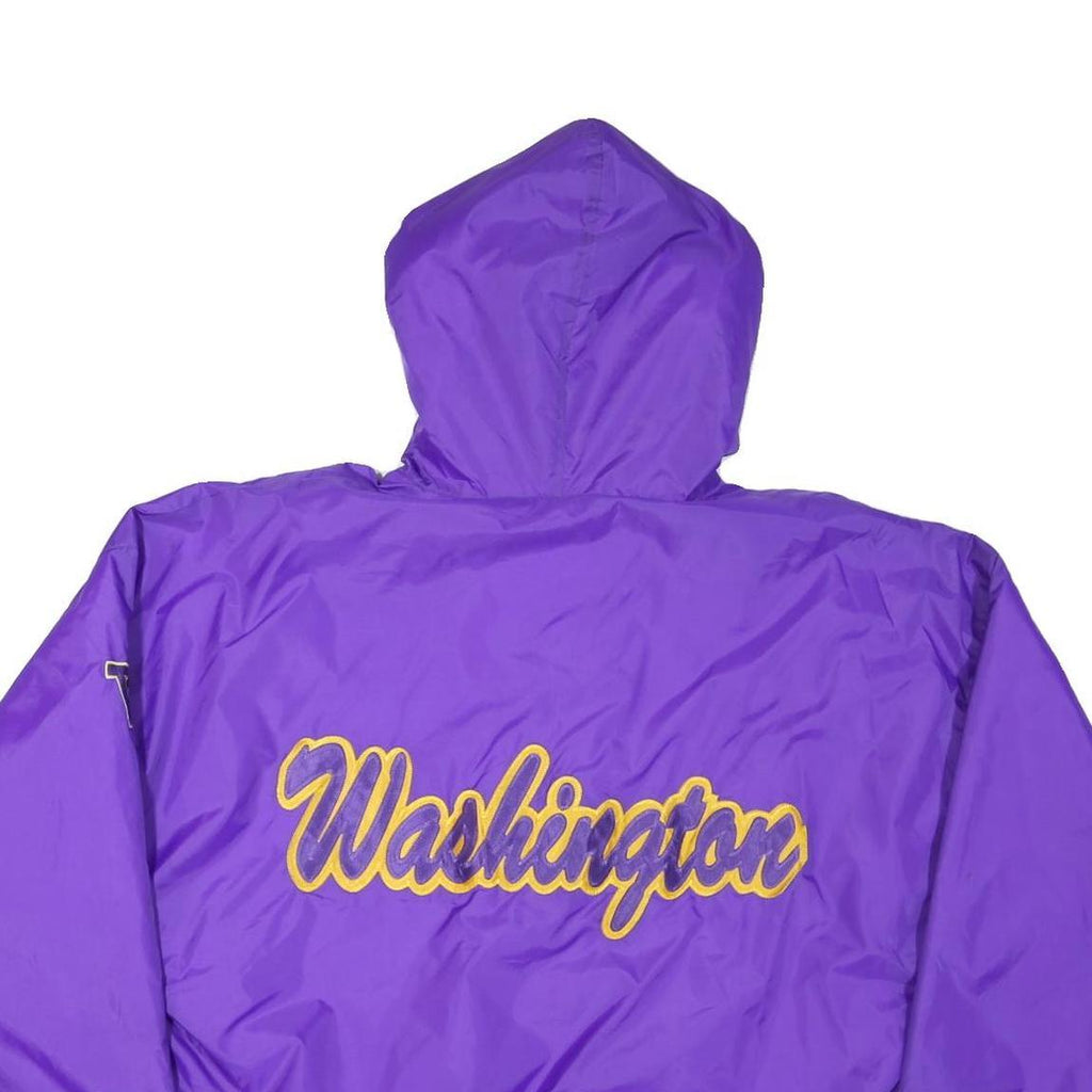 GEAR Mens Purple Zip Hooded Jacket XL Nylon Plain Washington Logo