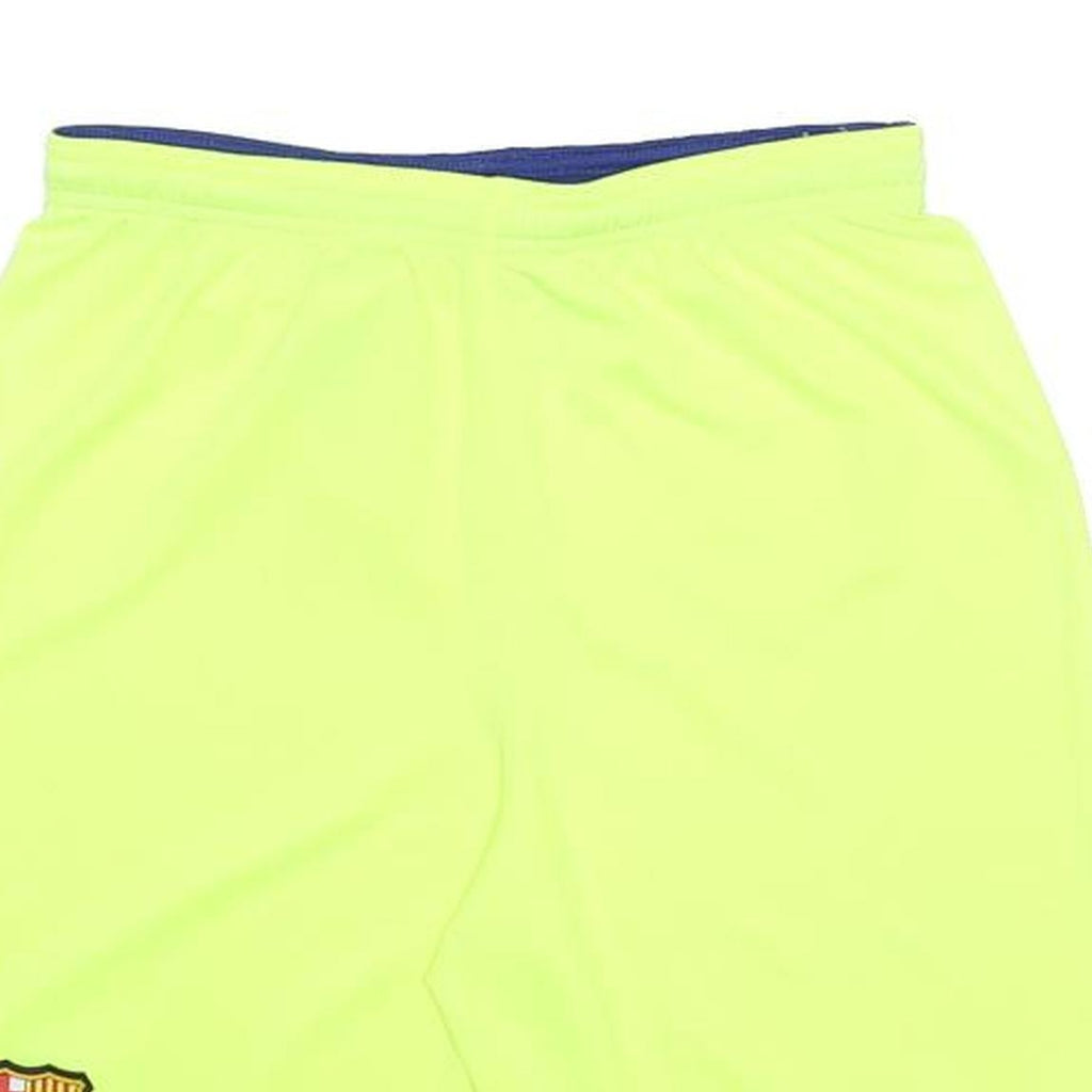NIKE Boys Shorts Yellow FC Barcelona Casual XL W26 Sports Polyester