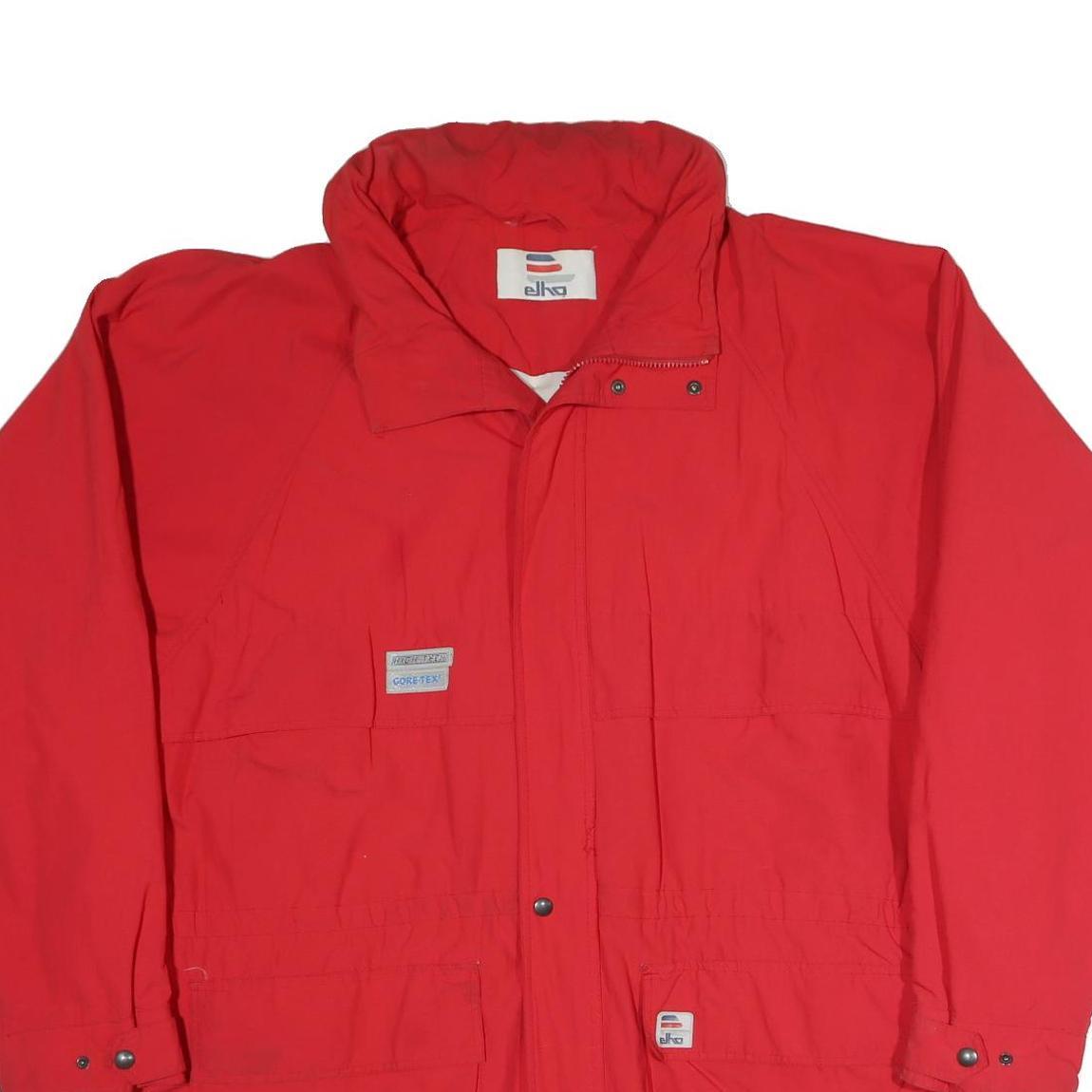 ELHO Mens Red Jacket 2XL Polyester Blend Zip Outdoor Waterproof Shell