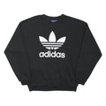 ADIDAS ORIGINALS Womens Black Sweatshirt Crew Neck UK 10 Cotton Blend Pullover