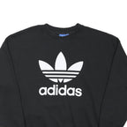 ADIDAS ORIGINALS Womens Black Sweatshirt Crew Neck UK 10 Cotton Blend Pullover