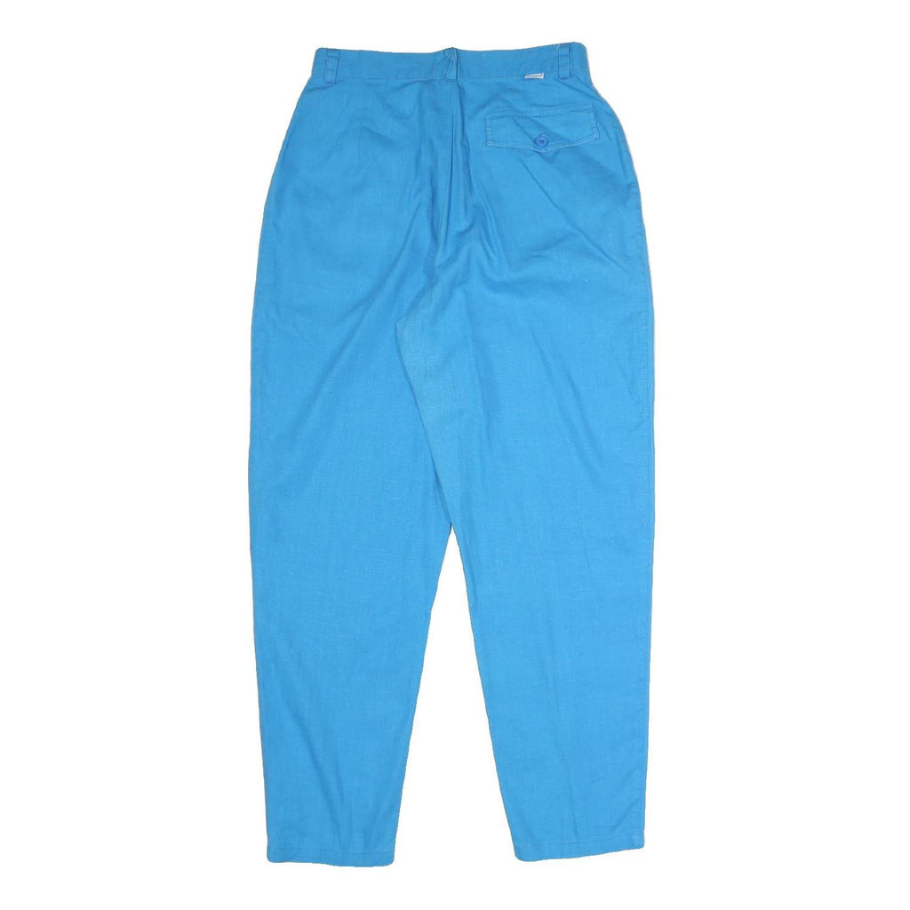 GITANO Womens Cotton Blend Blue Regular Fit Tapered Leg Trousers W28 L28 Casual