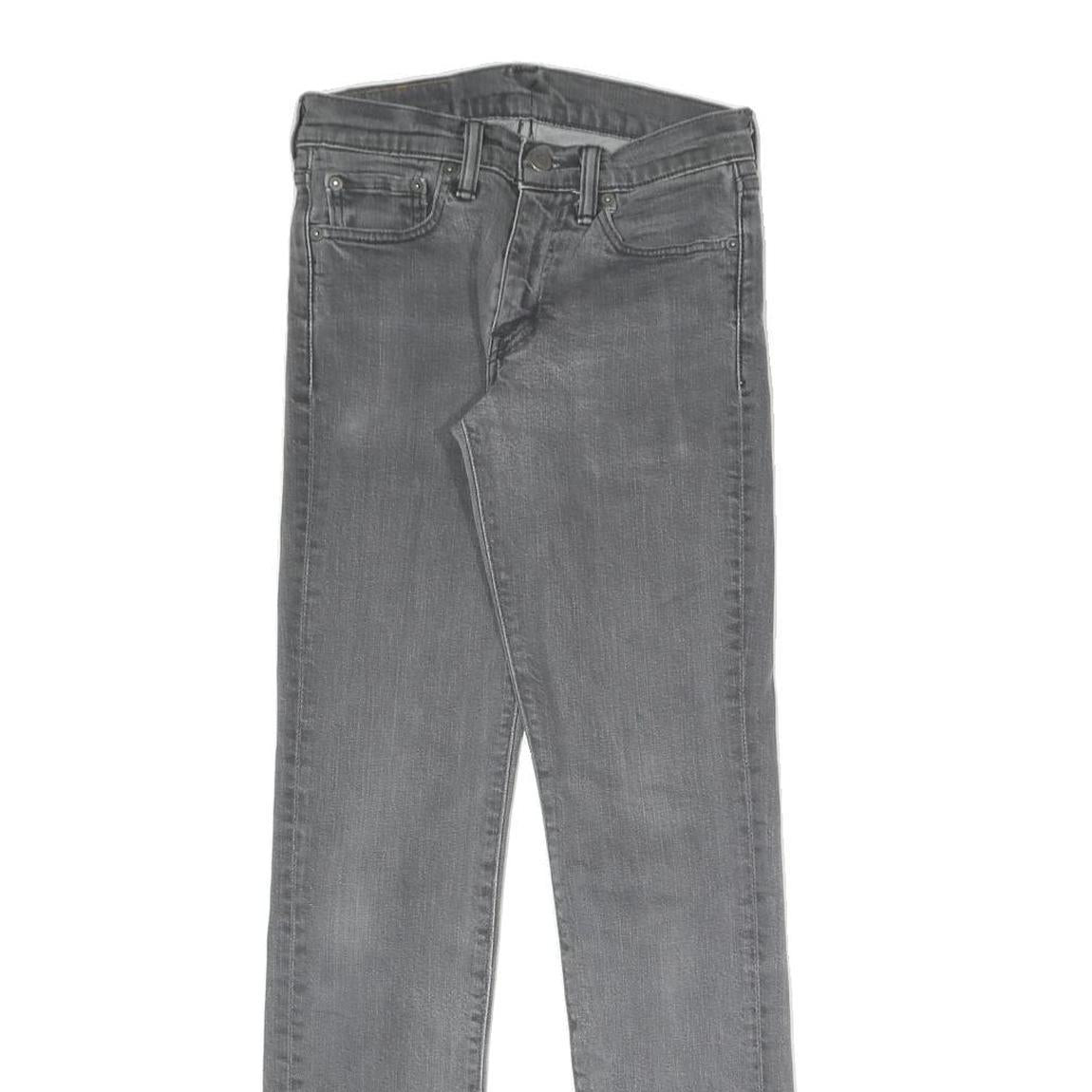 LEVI'S Womens Slim Grey Denim Slim Fit Jeans W28 L32 Stretch Cotton Blend Zip