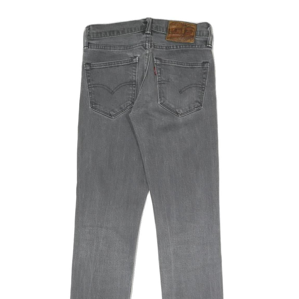 LEVI'S Womens Slim Grey Denim Slim Fit Jeans W28 L32 Stretch Cotton Blend Zip