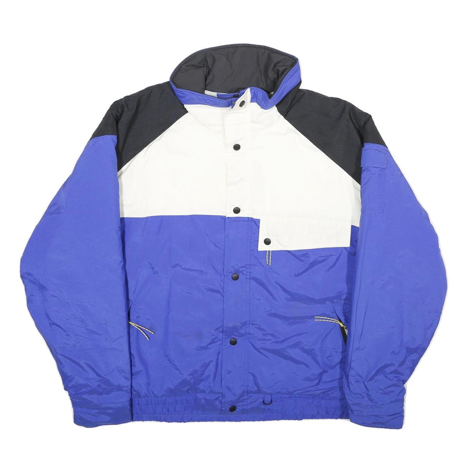 REI Mens Blue & White Panelled Nylon Zip Jacket XL Outdoor Casual Windbreaker