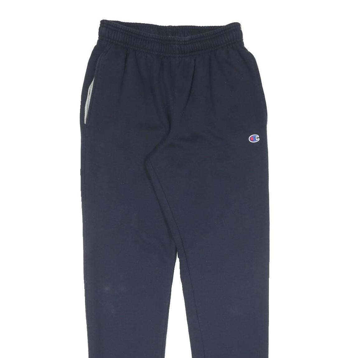 CHAMPION Mens Joggers Navy Blue S W26 L32 Logo Slim Tapered Casual Wear