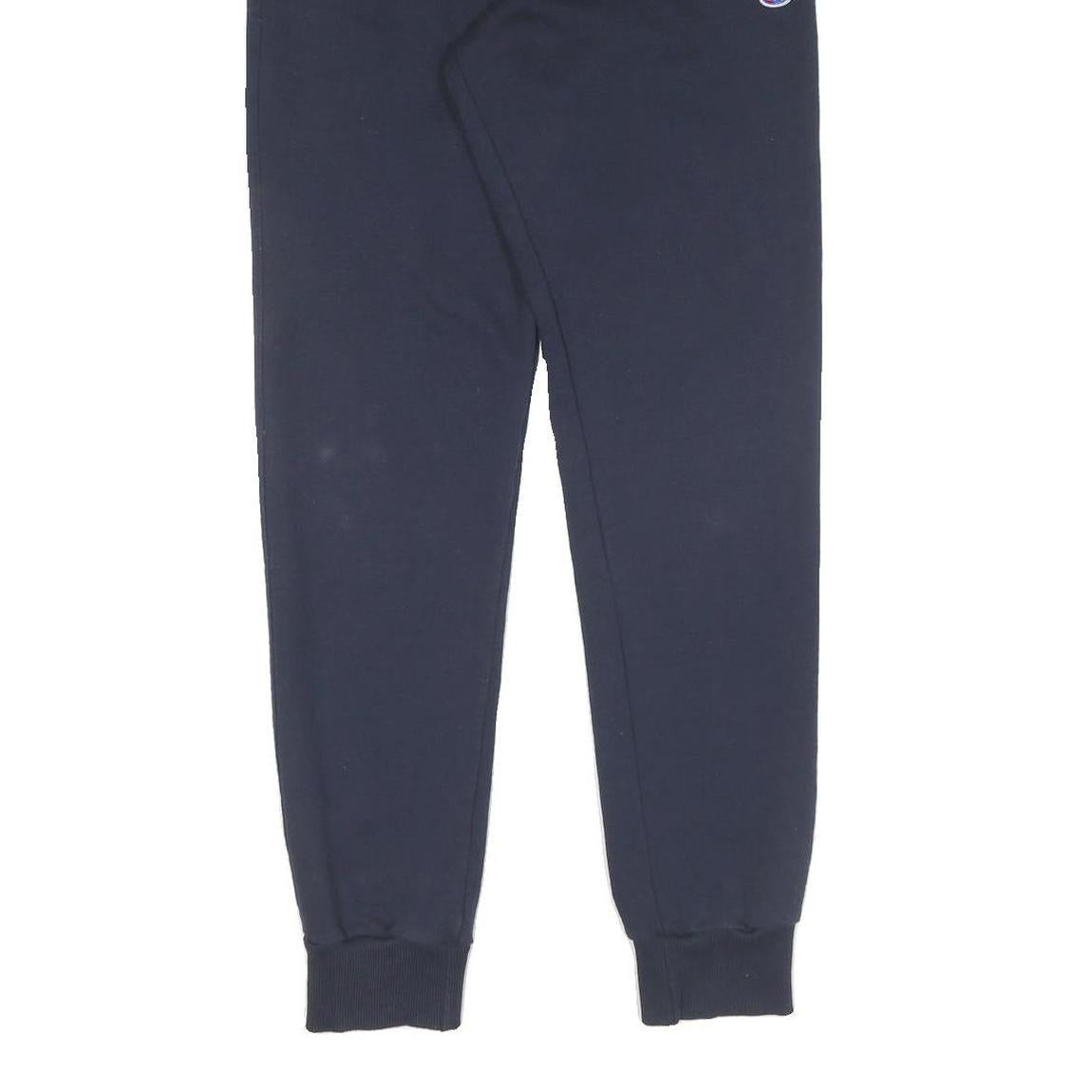 CHAMPION Mens Joggers Navy Blue S W26 L32 Logo Slim Tapered Casual Wear