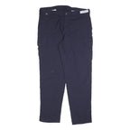 CARHARTT Mens Relaxed Navy Blue Cotton Blend Cargo Trousers W40 L34 Workwear