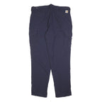 CARHARTT Mens Relaxed Navy Blue Cotton Blend Cargo Trousers W40 L34 Workwear