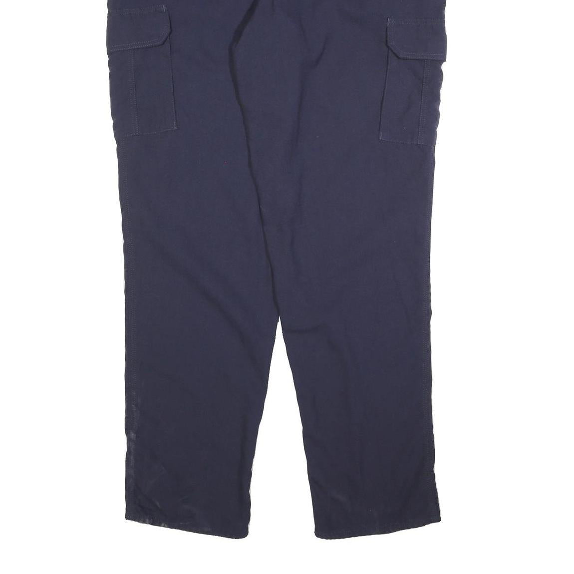 CARHARTT Mens Relaxed Navy Blue Cotton Blend Cargo Trousers W40 L34 Workwear