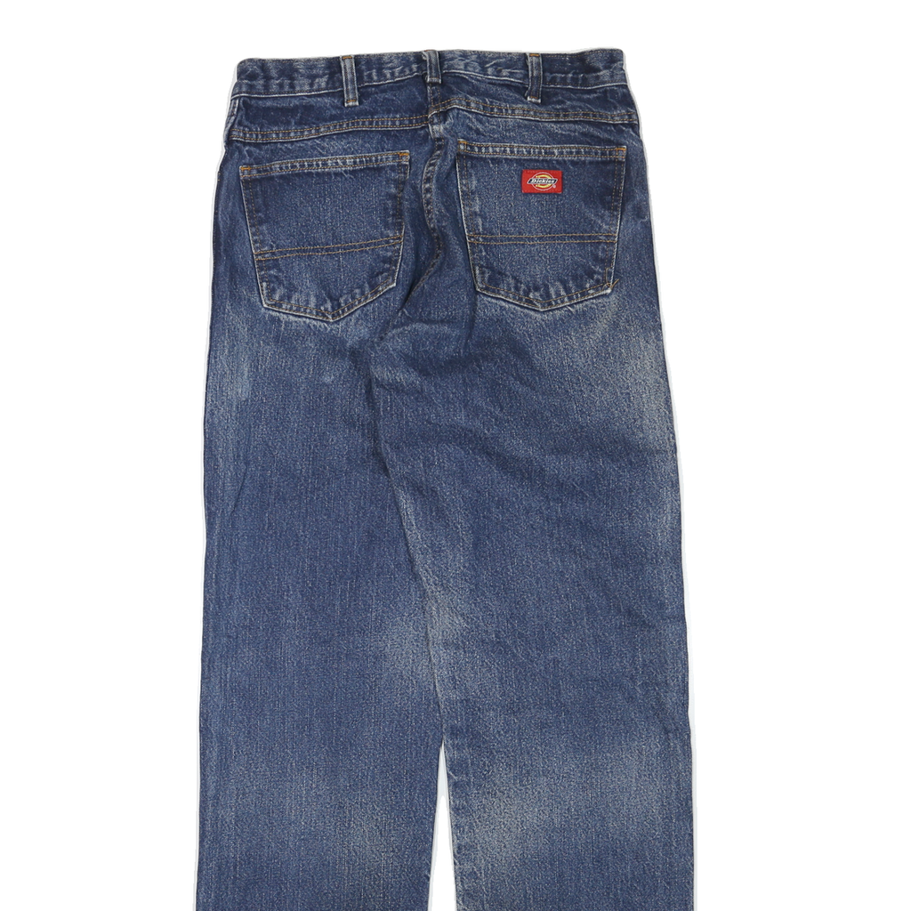 DICKIES Mens Jeans Blue Regular Straight Denim Medium Wash W32 L35 Durable