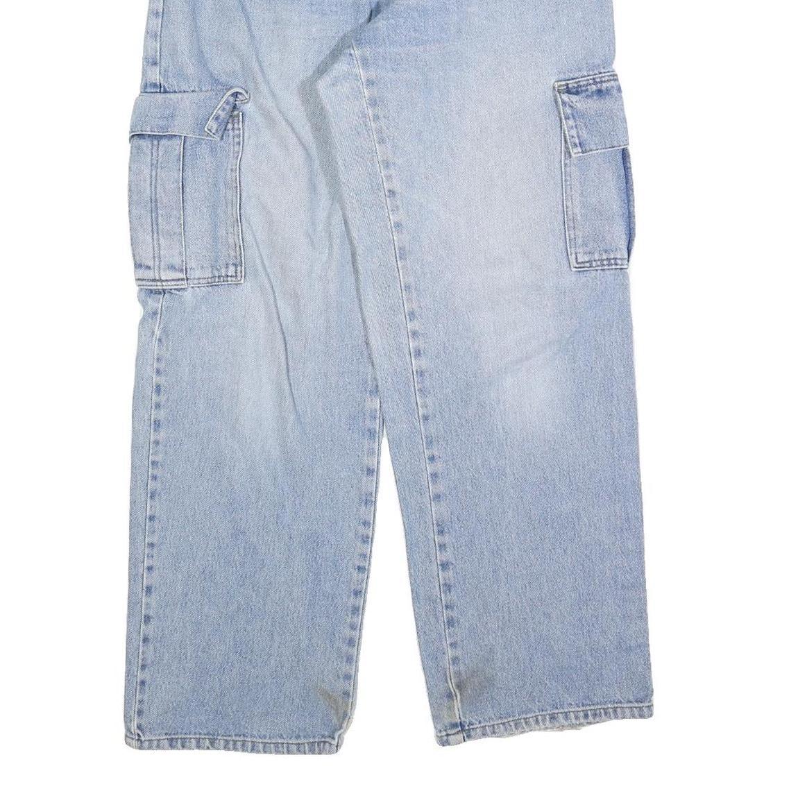 XER Womens Light Blue Regular Fit Straight Leg Denim Jeans W26 L30 Cargo Pocket